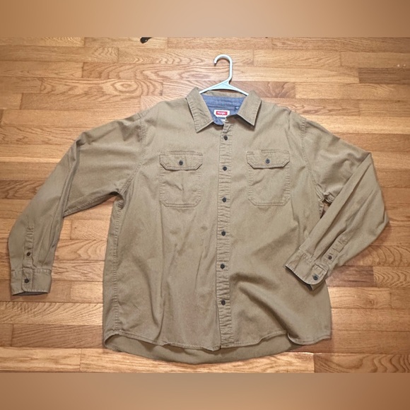 Wrangler Flex for Comfort Tan Button Up Shirt - XL - GUC - Picture 1 of 4